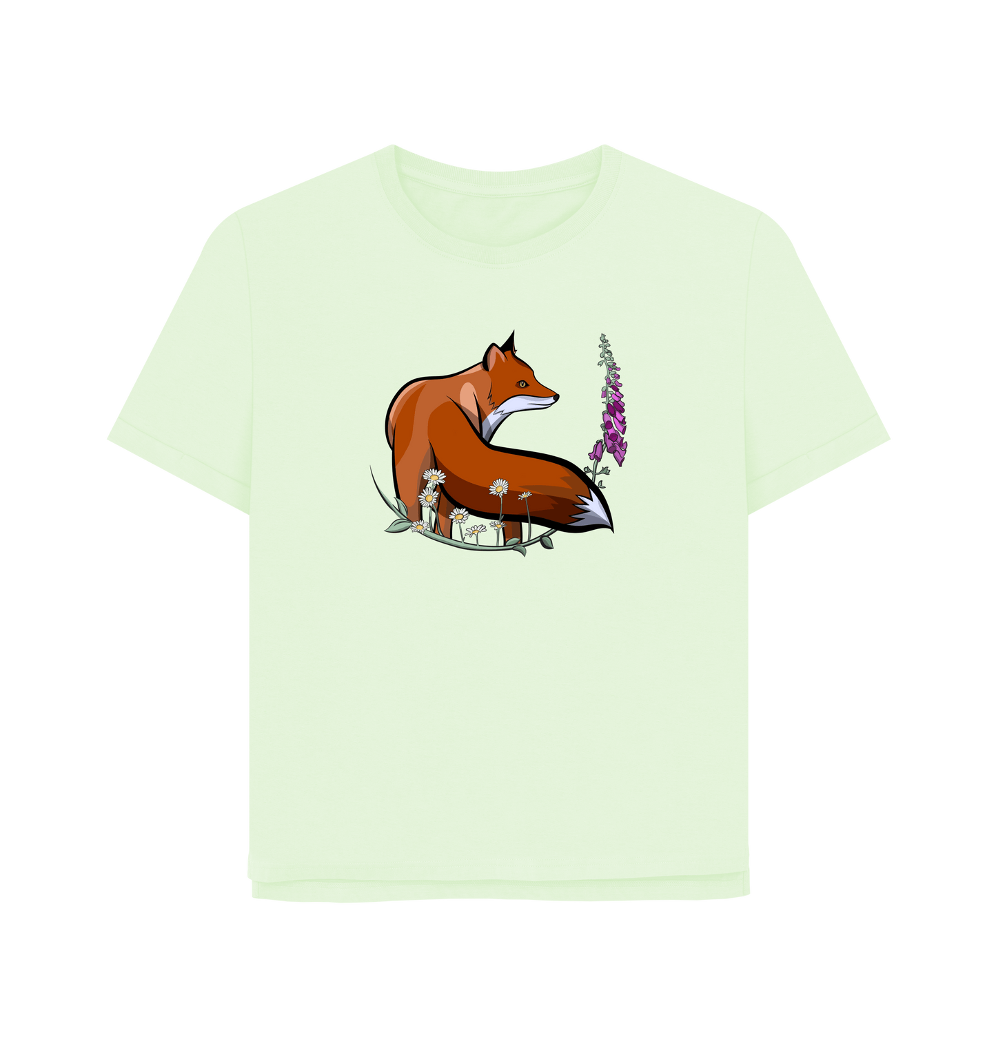 Pastel Green Printed T-shirt Front