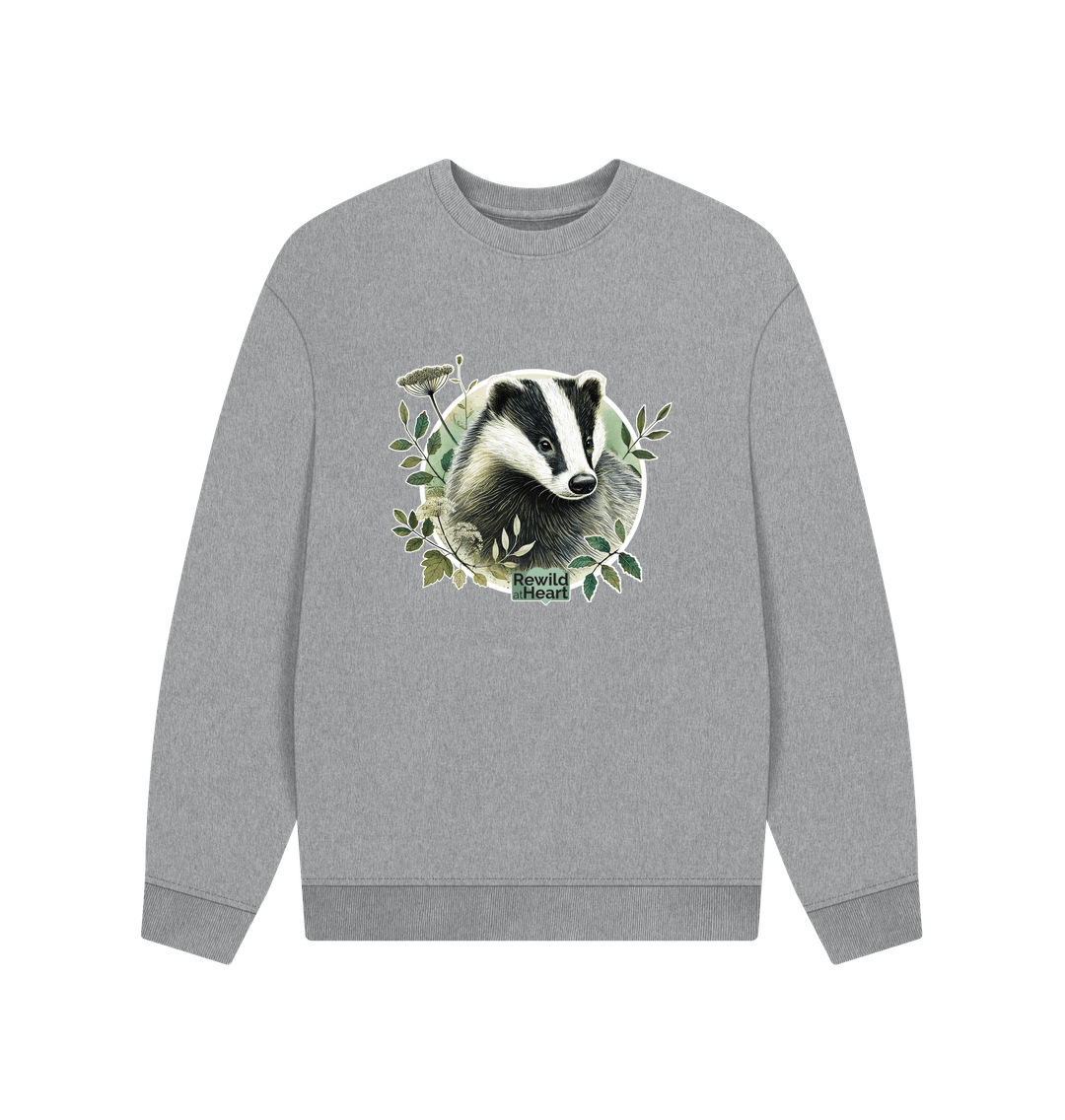 Athletic Grey Badger Spirit Men's Oversized Sweater