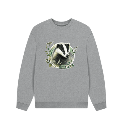 Athletic Grey Badger Spirit Men's Oversized Sweater