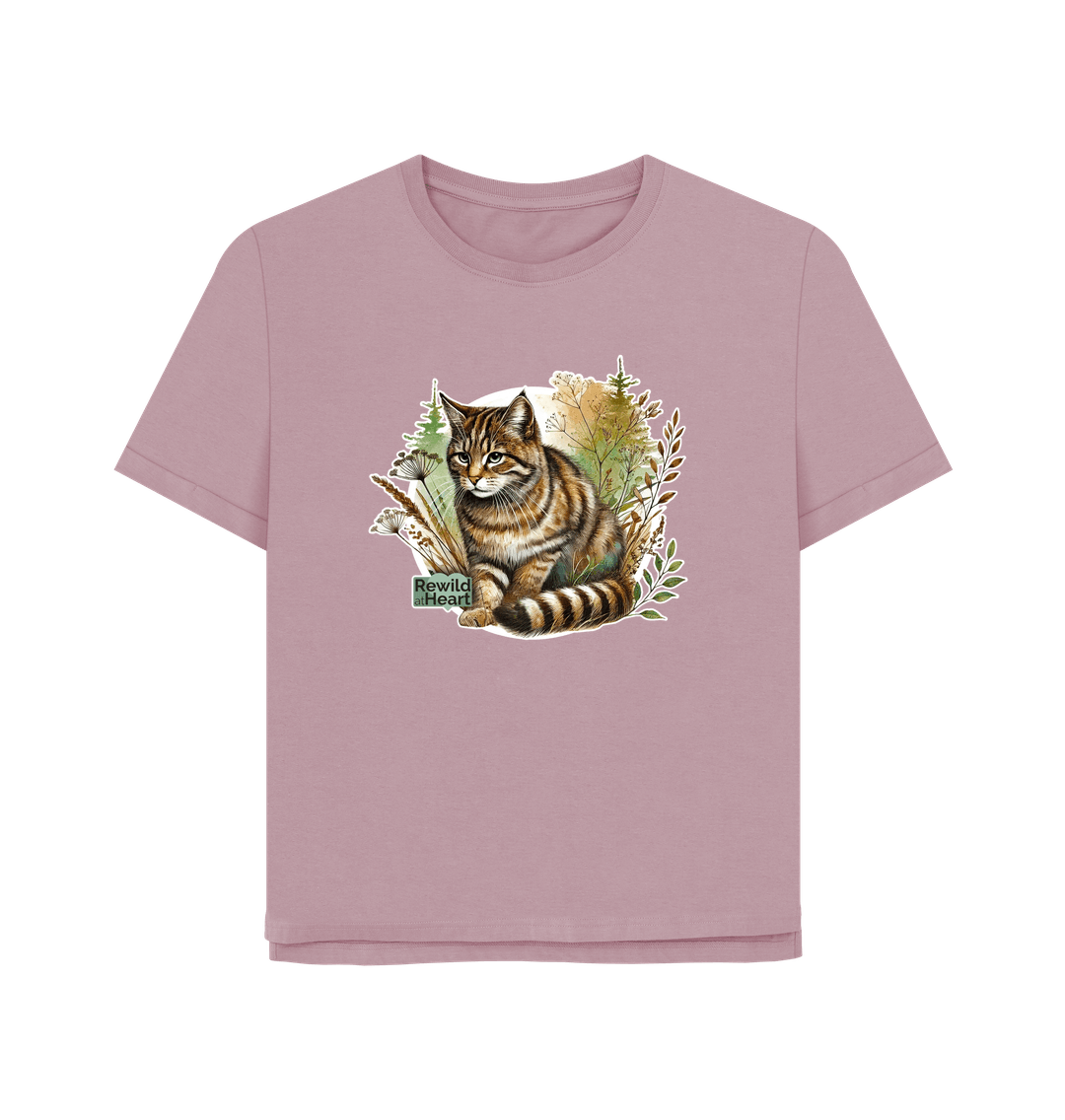 Mauve Wildcat Wilderness Women's Relaxed-Fit T-Shirt