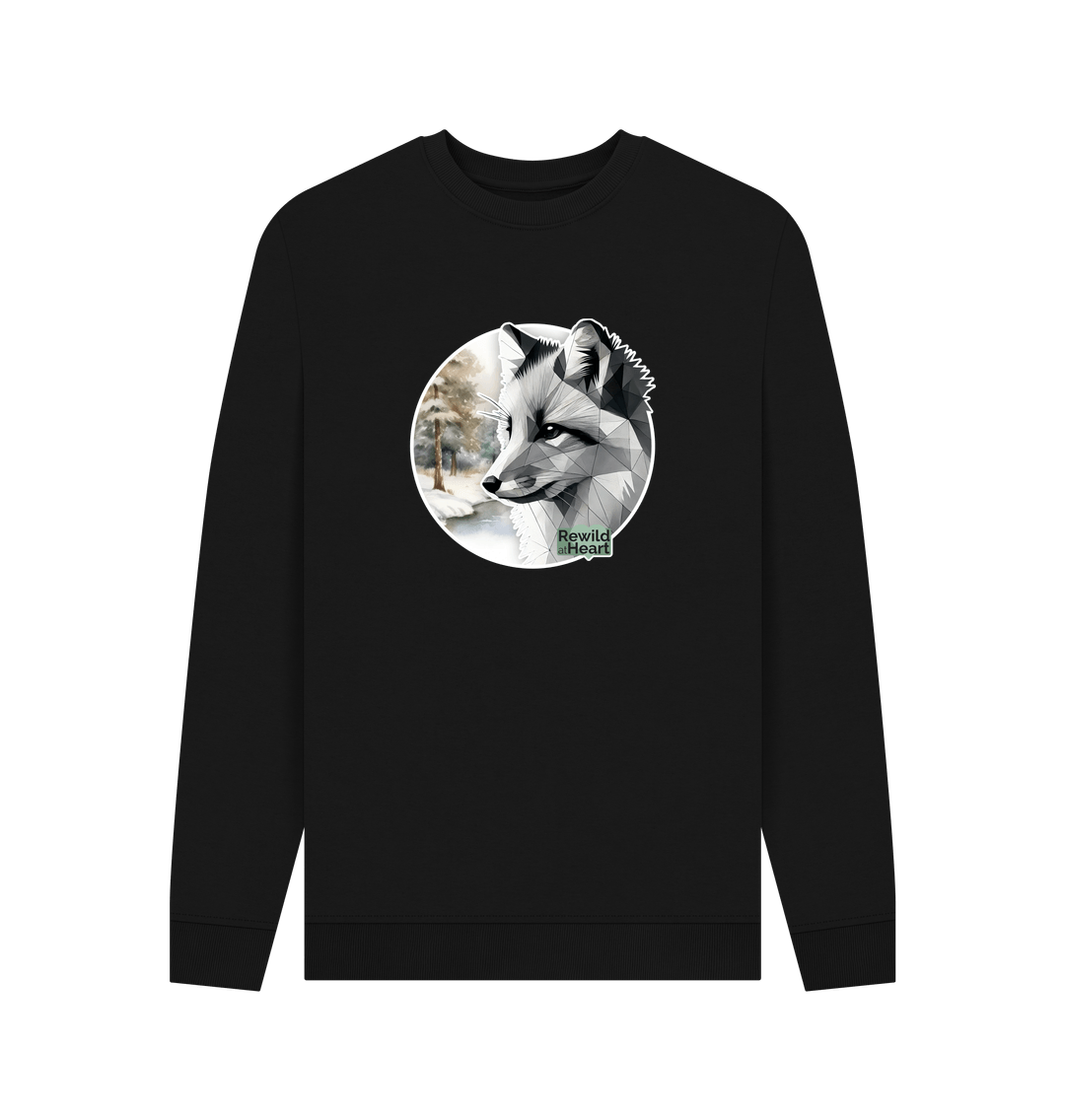 Black Silent Arctic Fox Men's Sweater