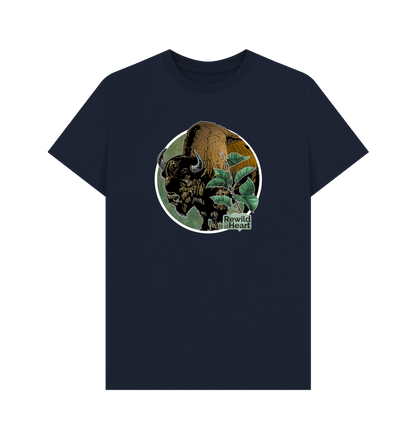 Navy Blue Bison Woodland Men's T-Shirt