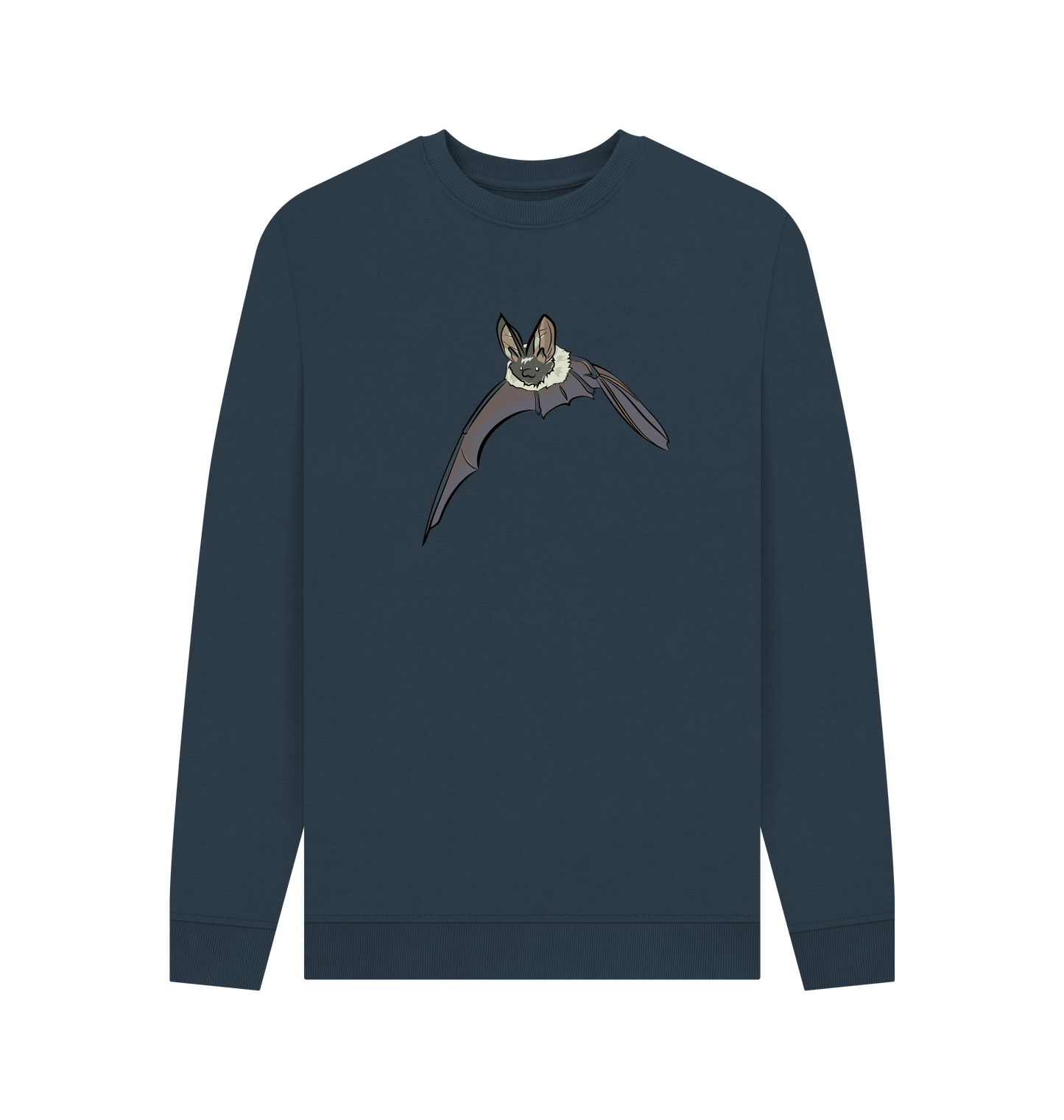Navy Blue Printed Sweater Front