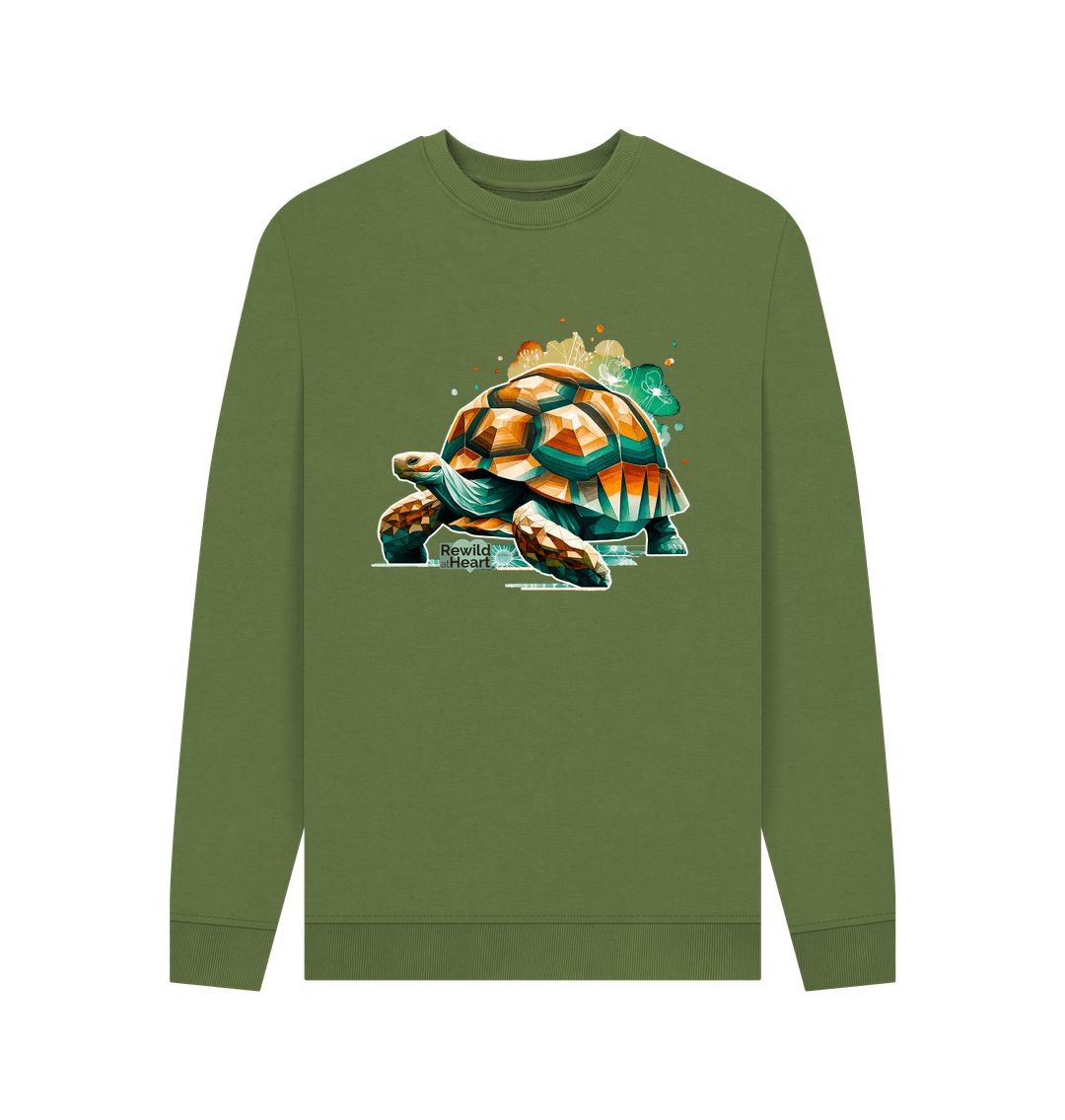 Khaki Printed Sweater Front
