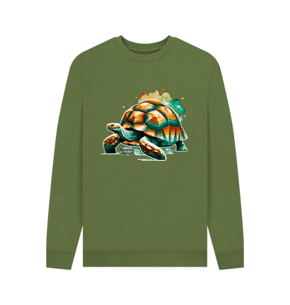 Khaki Printed Sweater Front