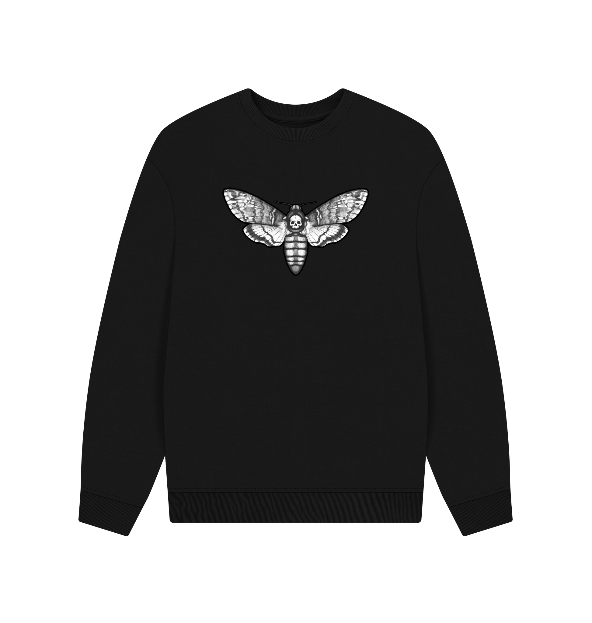 Black Printed Sweater Front