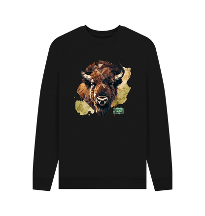 Black Printed Sweater Front