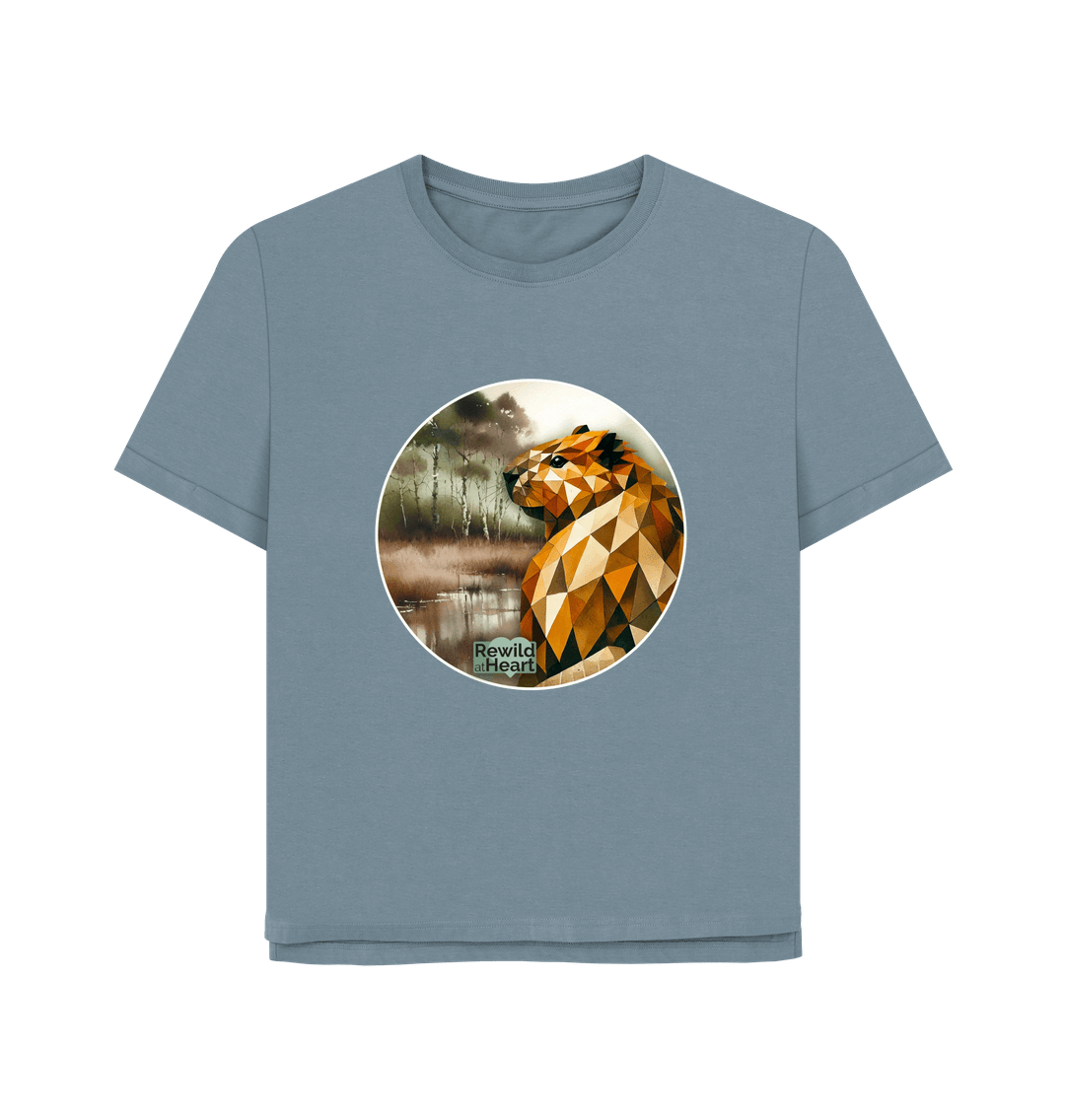 Stone Blue Beaver Wetland Women's Relaxed-Fit T-Shirt