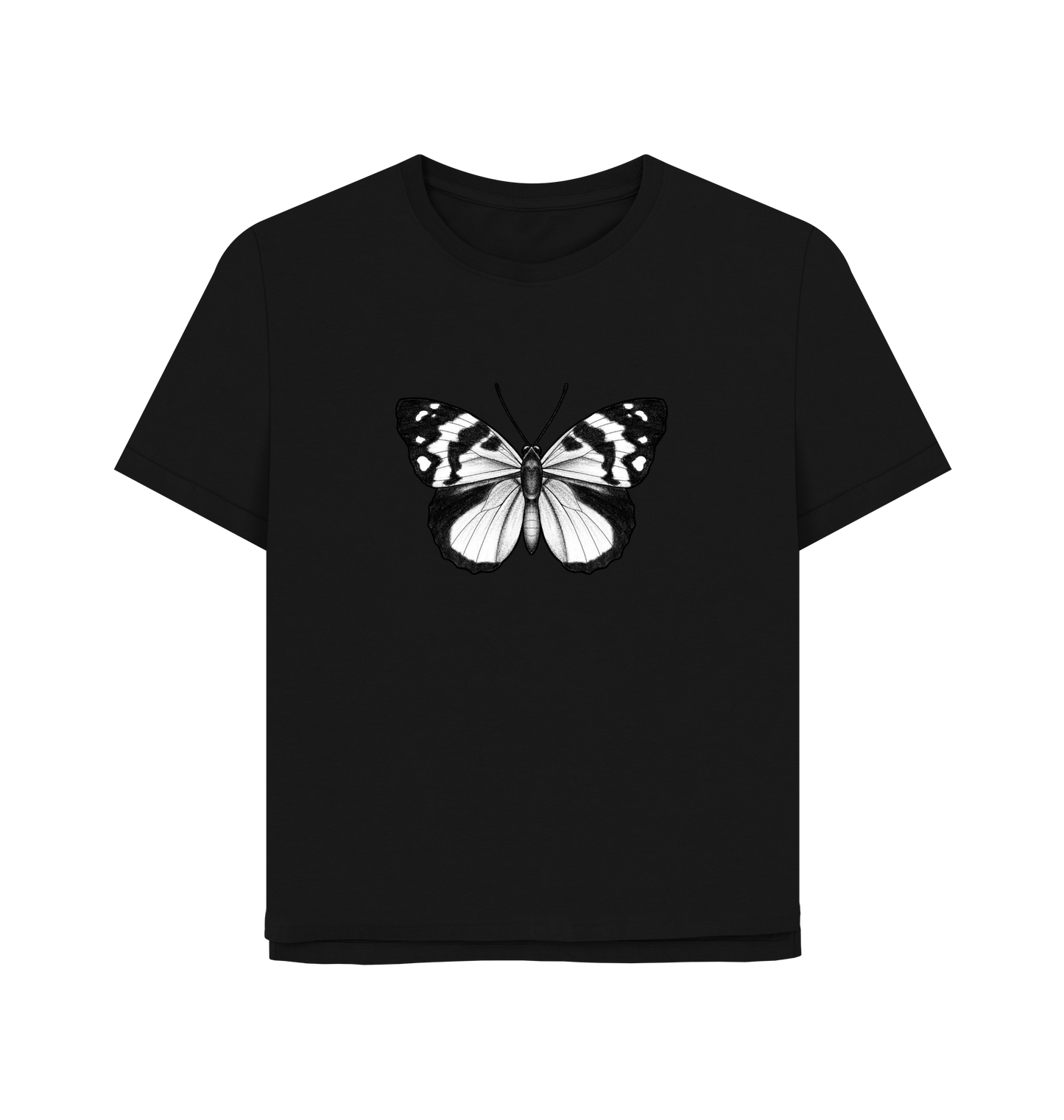 Black Printed T-shirt Front