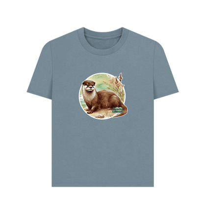 Stone Blue Riverside Otter Women's Classic T-Shirt