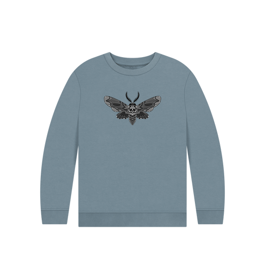 Stone Blue Printed Kids Jumper Front