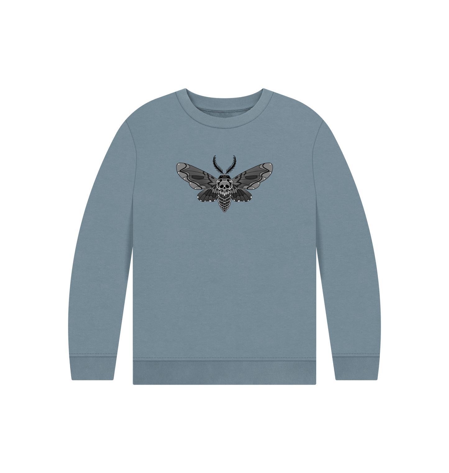 Stone Blue Printed Kids Jumper Front