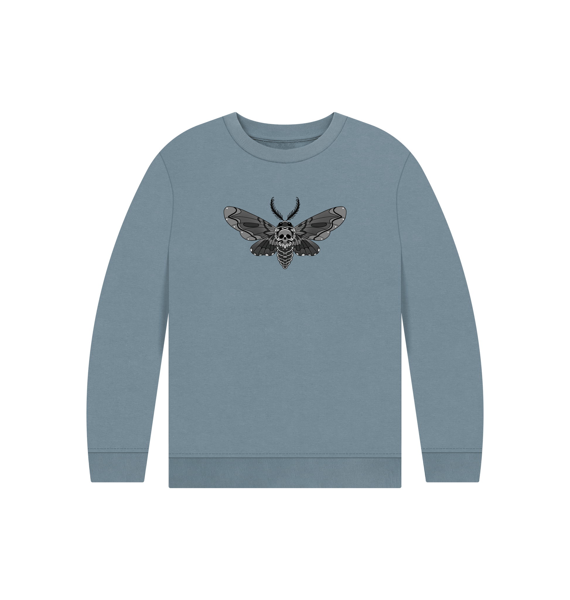 Stone Blue Printed Kids Jumper Front