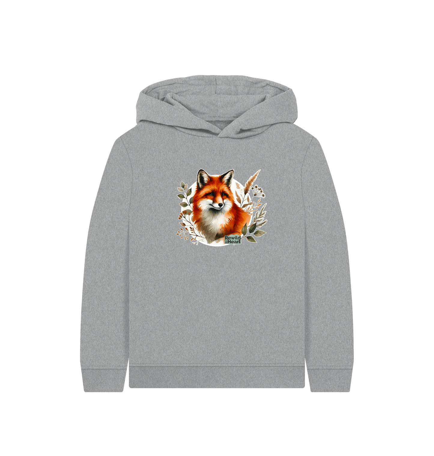 Athletic Grey Printed Kids Hoodie Front