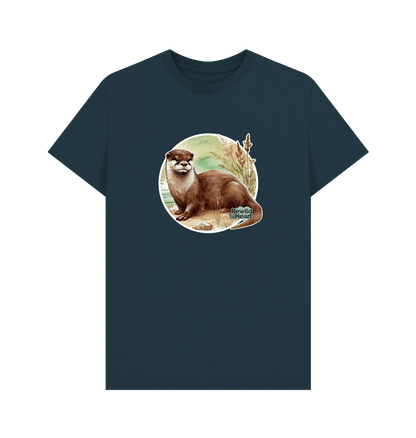 Denim Blue Riverside Otter Men's T-Shirt