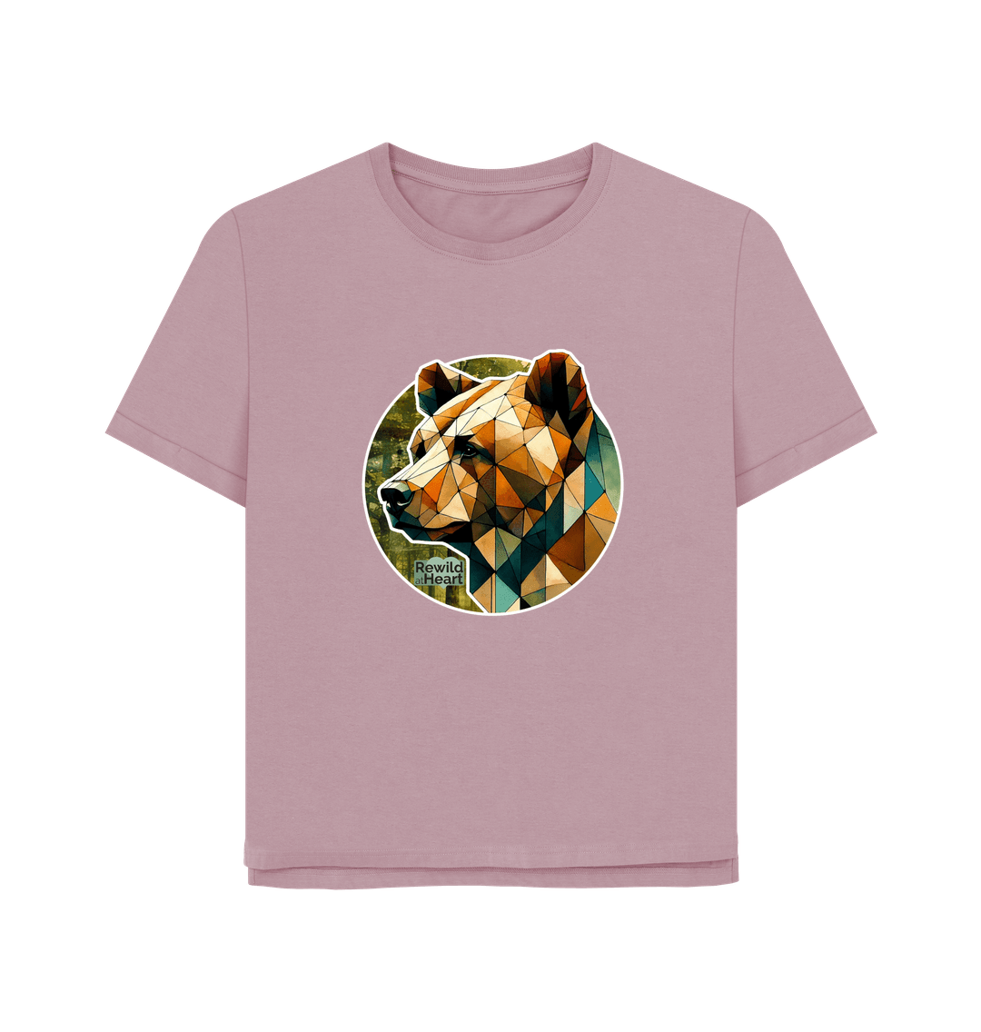 Mauve Brown Bear Forest Women's Relaxed-Fit T-Shirt