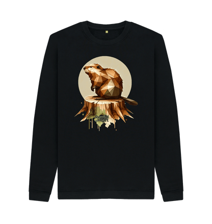 Black Printed Sweater Front