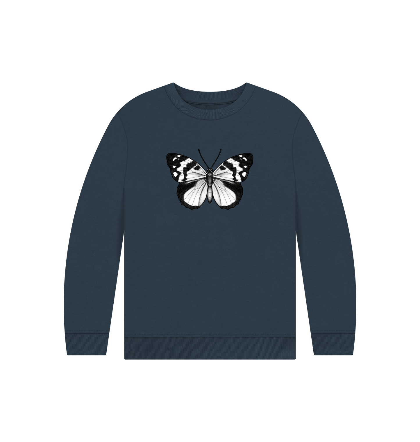Navy Blue Printed Kids Jumper Front