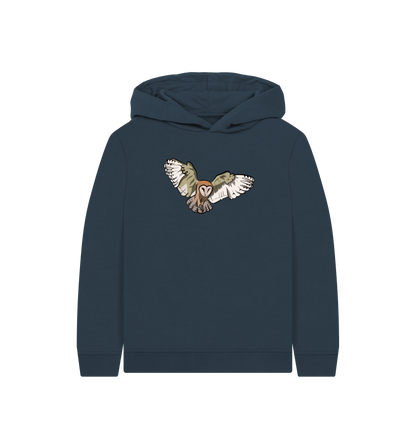 Navy Blue Printed Kids Hoodie Front