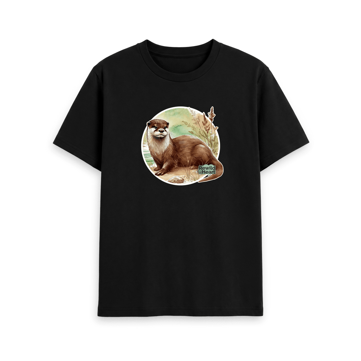 Black Printed T-shirt Front