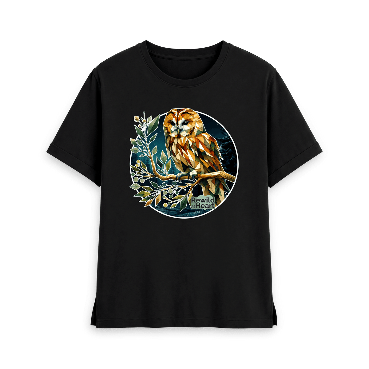 Black Printed T-shirt Front