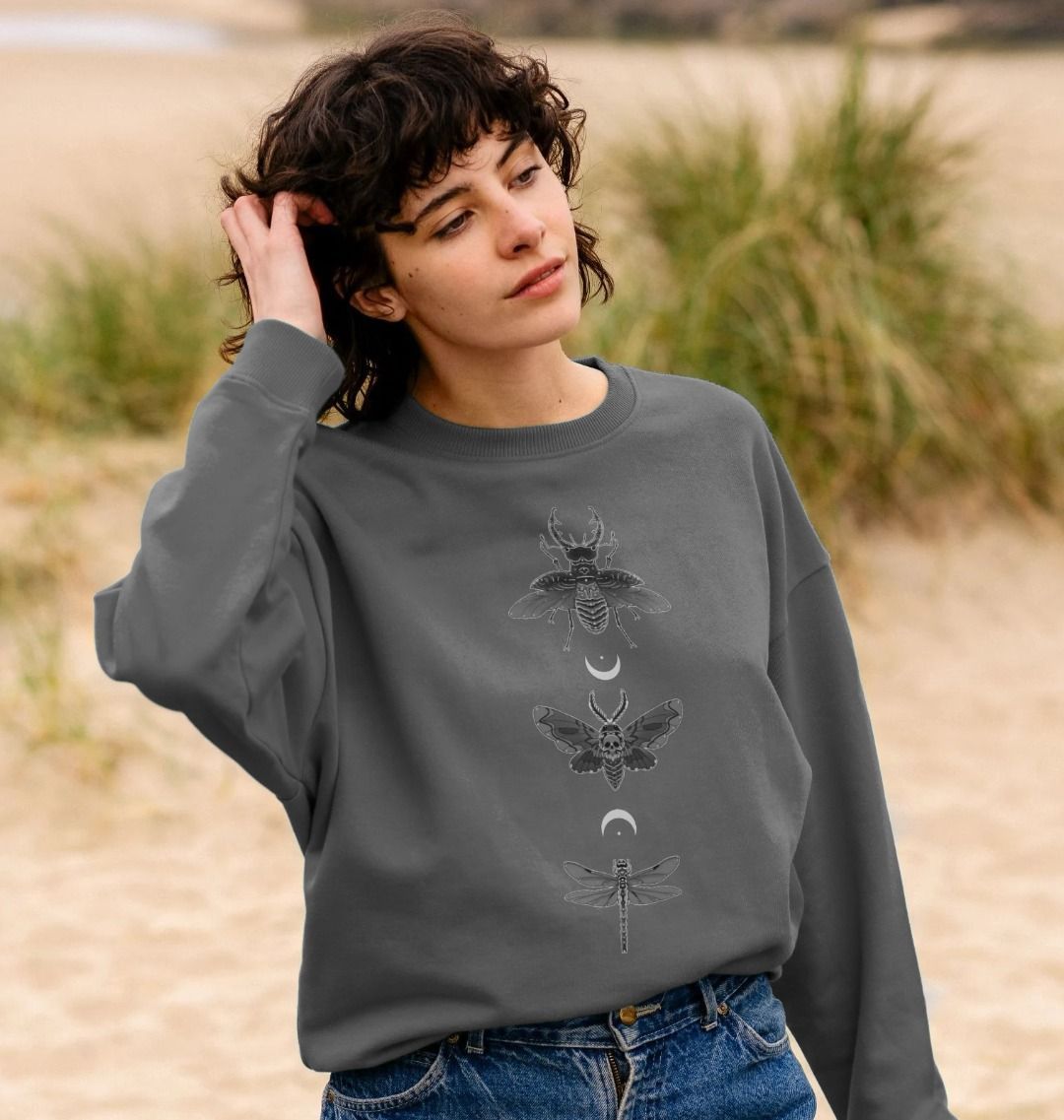 Moonlit Insect Trio Women's Oversized Jumper