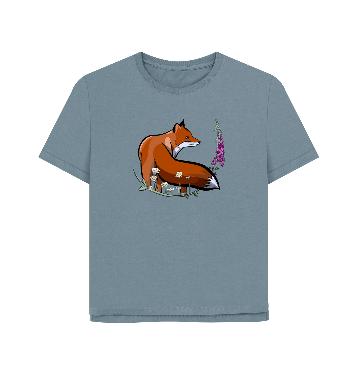 Stone Blue Printed T-shirt Front
