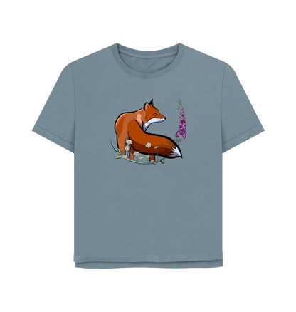 Stone Blue Printed T-shirt Front