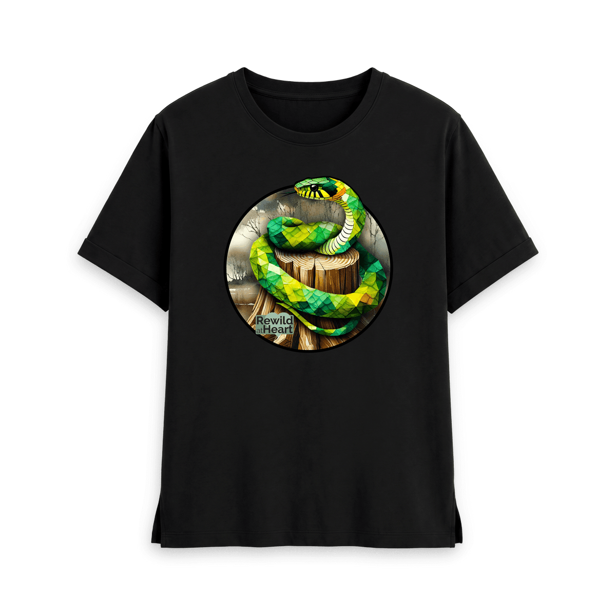 Black Printed T-shirt Front