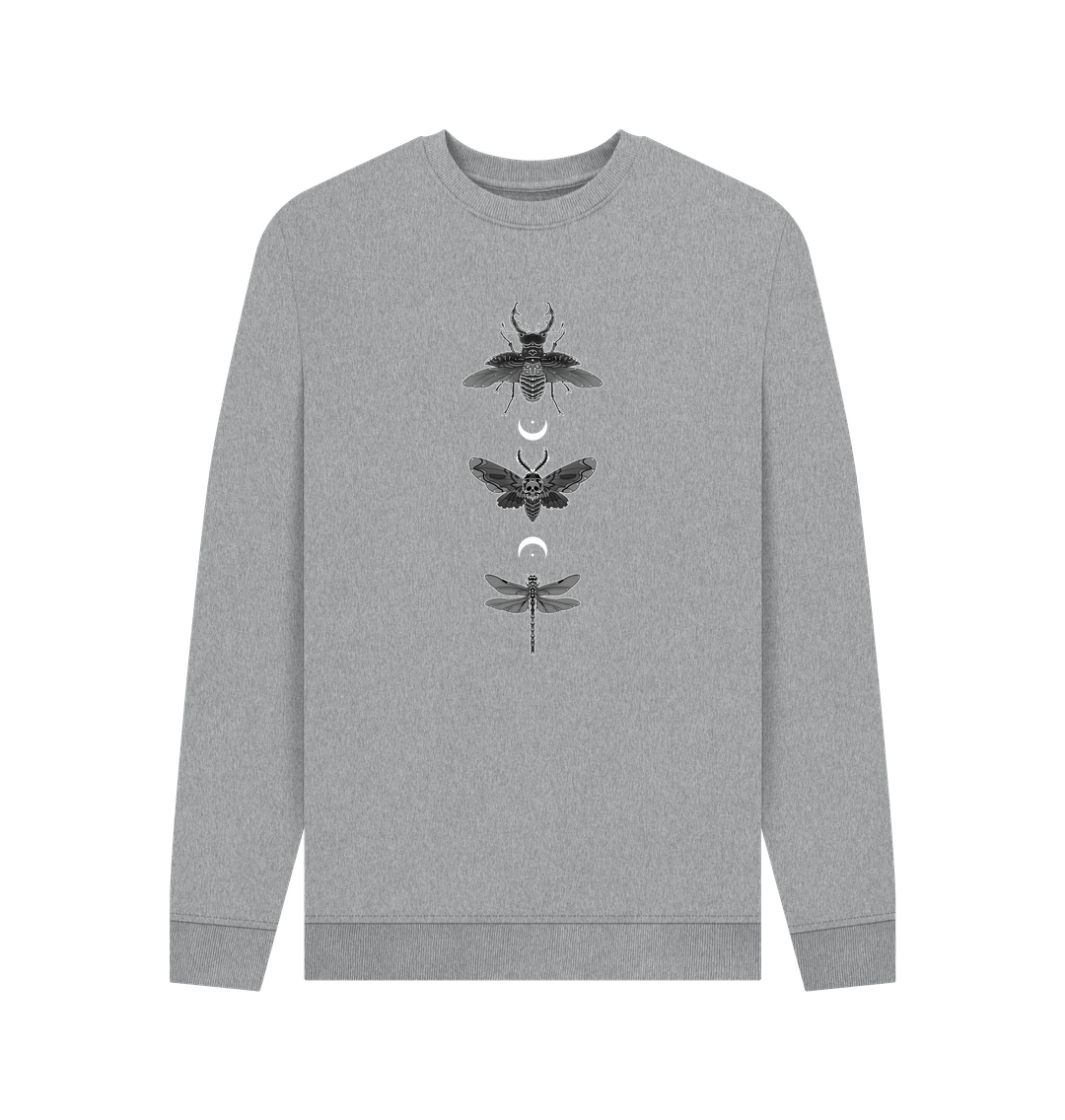 Light Heather Moonlit Insect Trio Men's Sweater