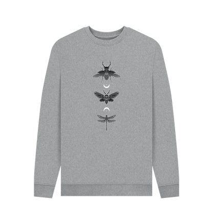 Light Heather Moonlit Insect Trio Men's Sweater