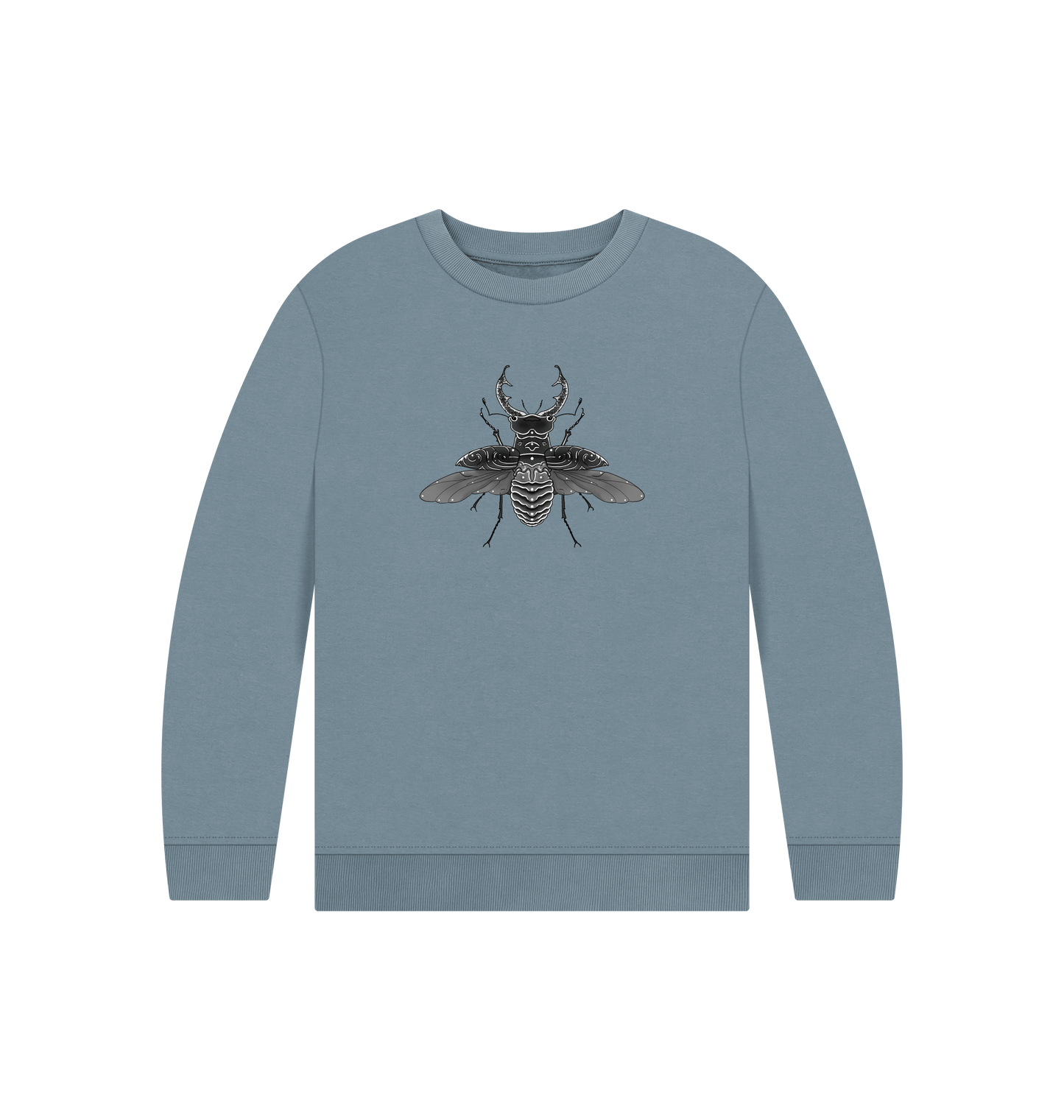 Stone Blue Printed Kids Jumper Front