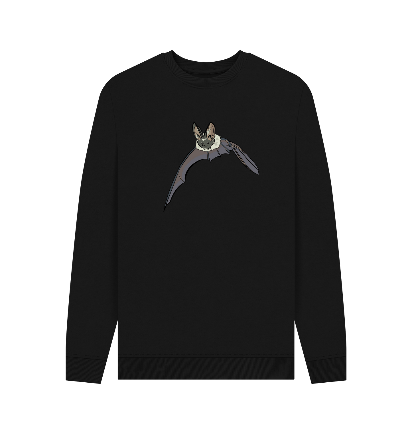Black Printed Sweater Front