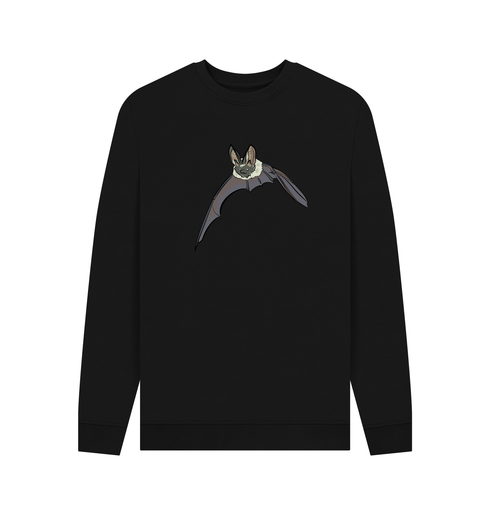 Black Printed Sweater Front