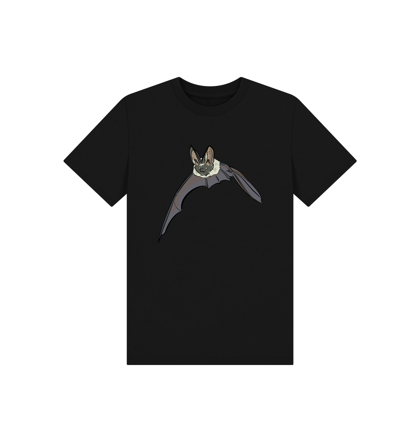 Black Printed Kids T-Shirt Front