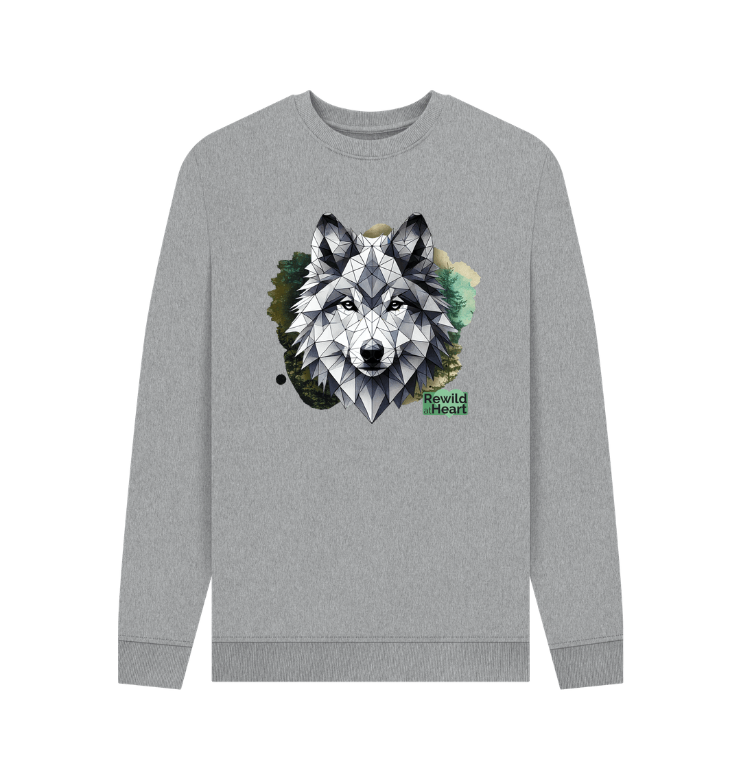 Light Heather Wolf Wilderness Men's Sweater