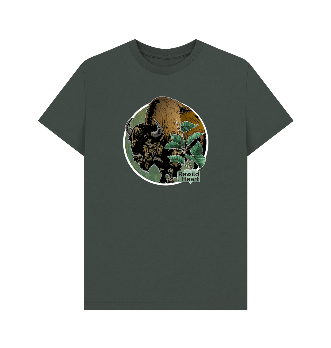 Dark Grey Bison Woodland Men's T-Shirt