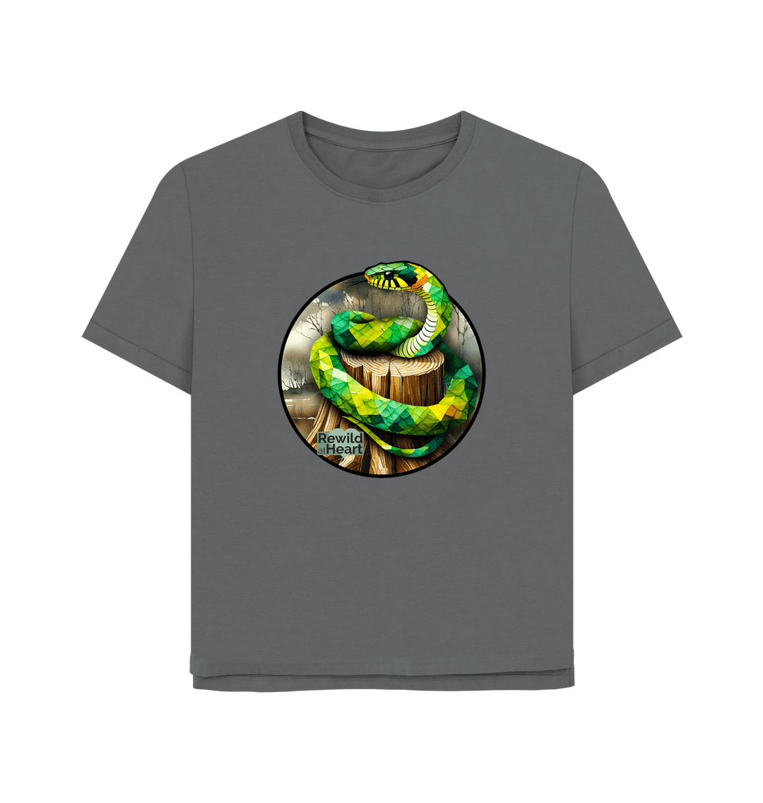 Slate Grey Grass Snake Marsh Women's Relaxed-Fit T-Shirt