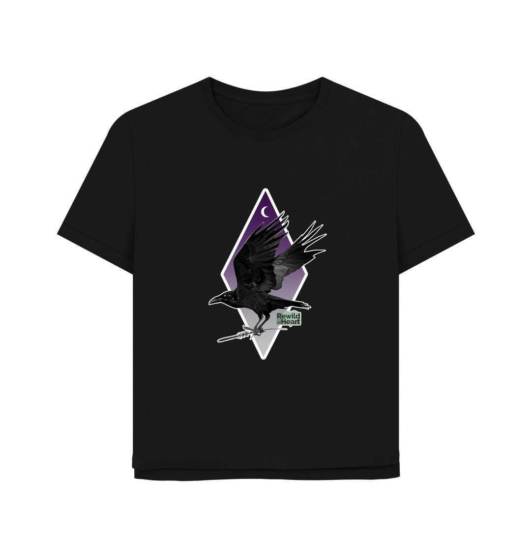 Black Raven Moon Crescent Women's Relaxed-Fit T-Shirt