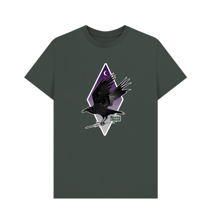 Dark Grey Raven Moon Crescent Men's T-Shirt