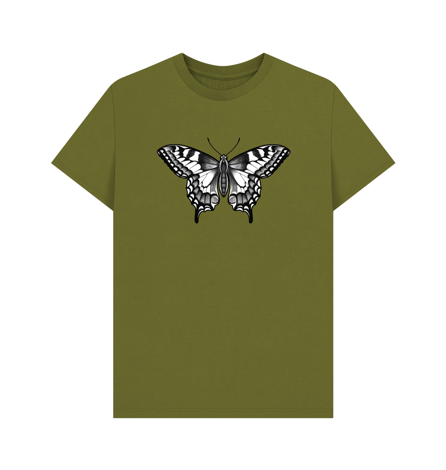 Moss Green Printed T-shirt Front