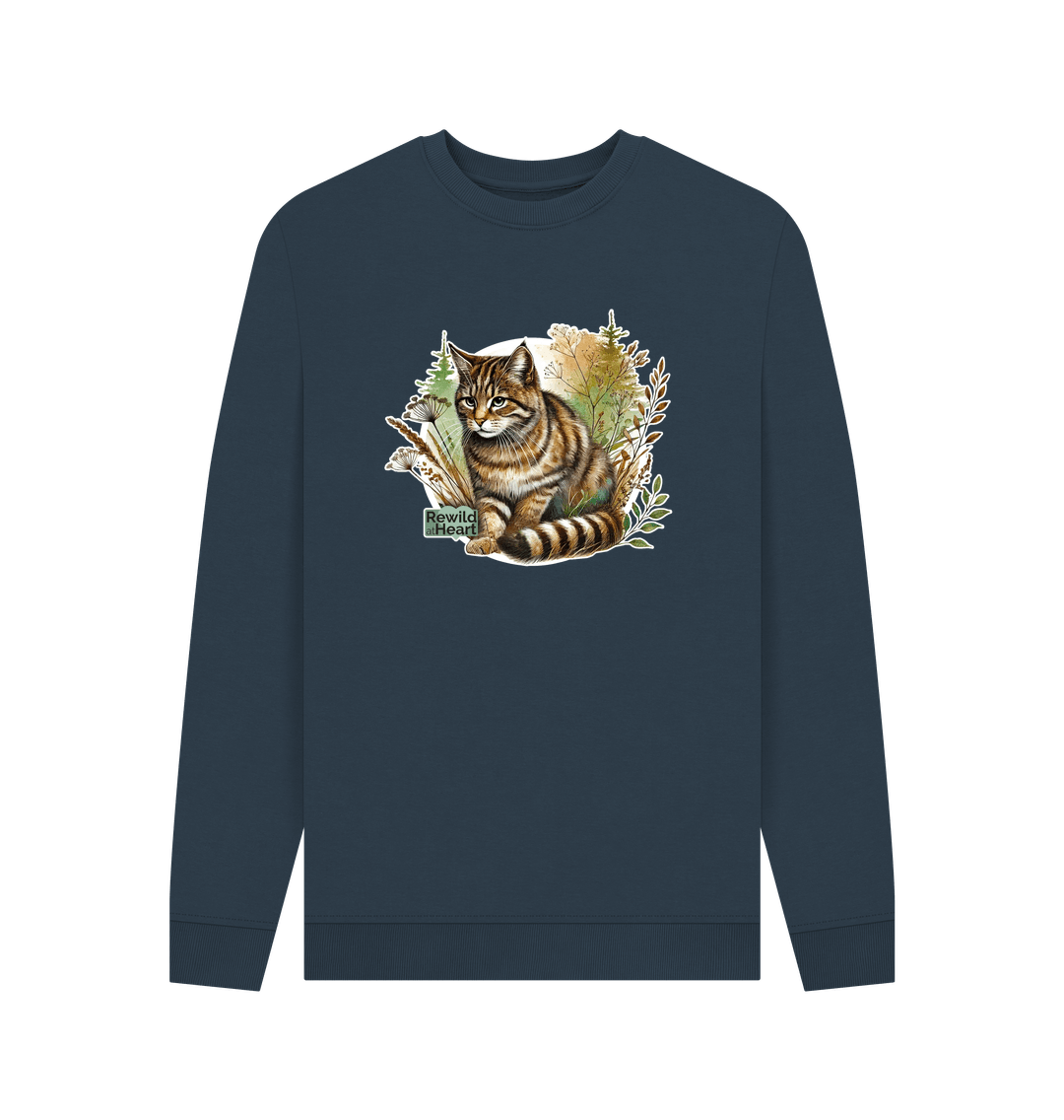 Navy Blue Printed Sweater Front