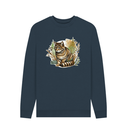 Navy Blue Printed Sweater Front