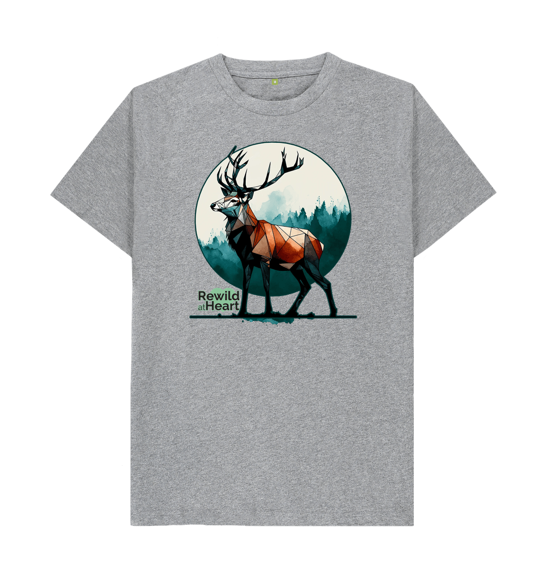 Athletic Grey Red Deer Rewild Side | Men's T-Shirt