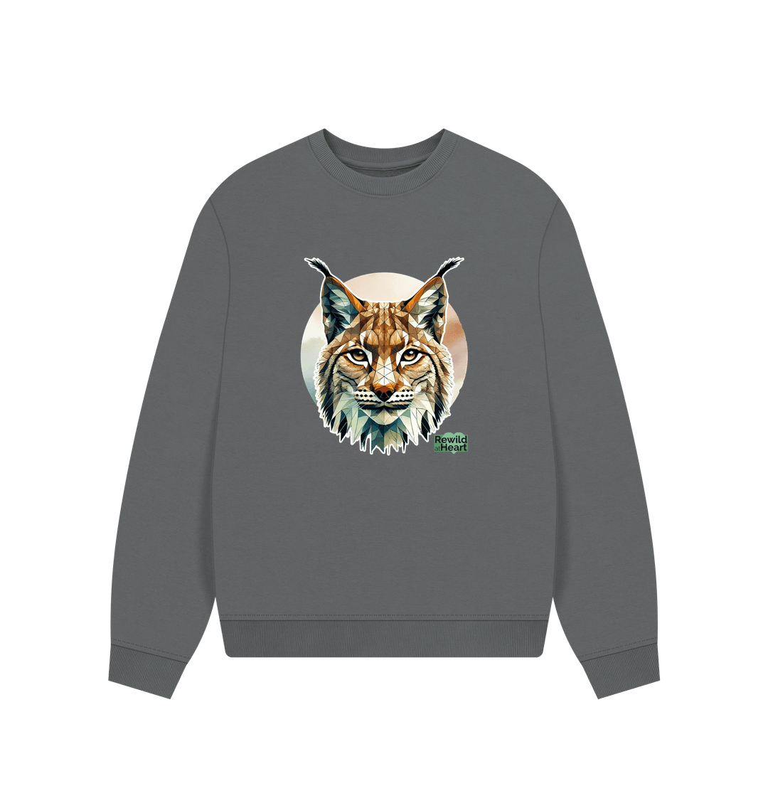 Slate Grey Primal Lynx Women's Oversized Jumper