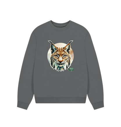 Slate Grey Primal Lynx Women's Oversized Jumper