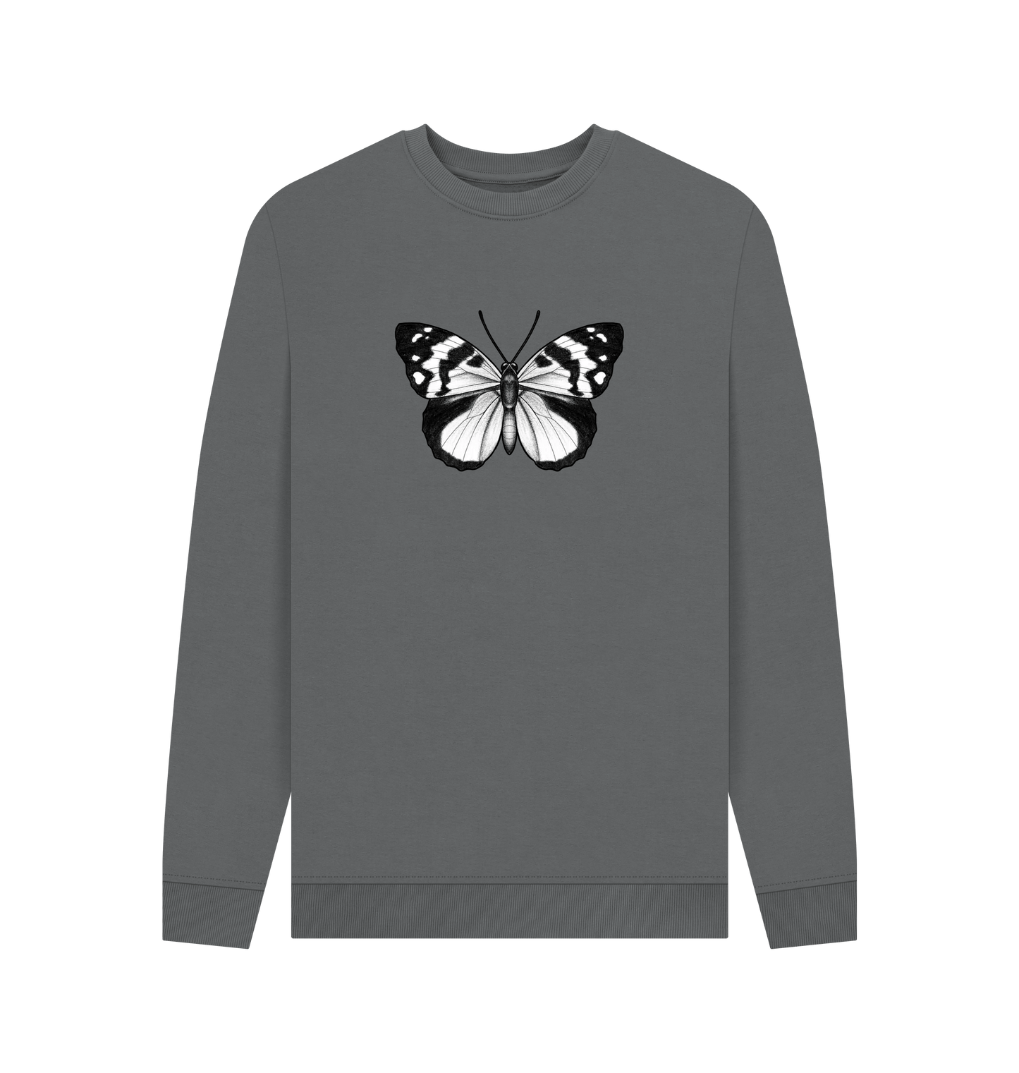 Slate Grey Printed Sweater Front