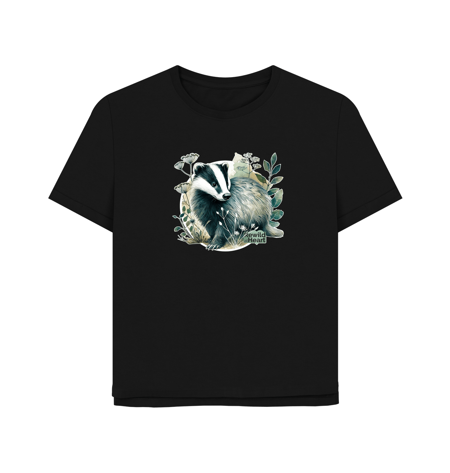 Black Printed T-shirt Front