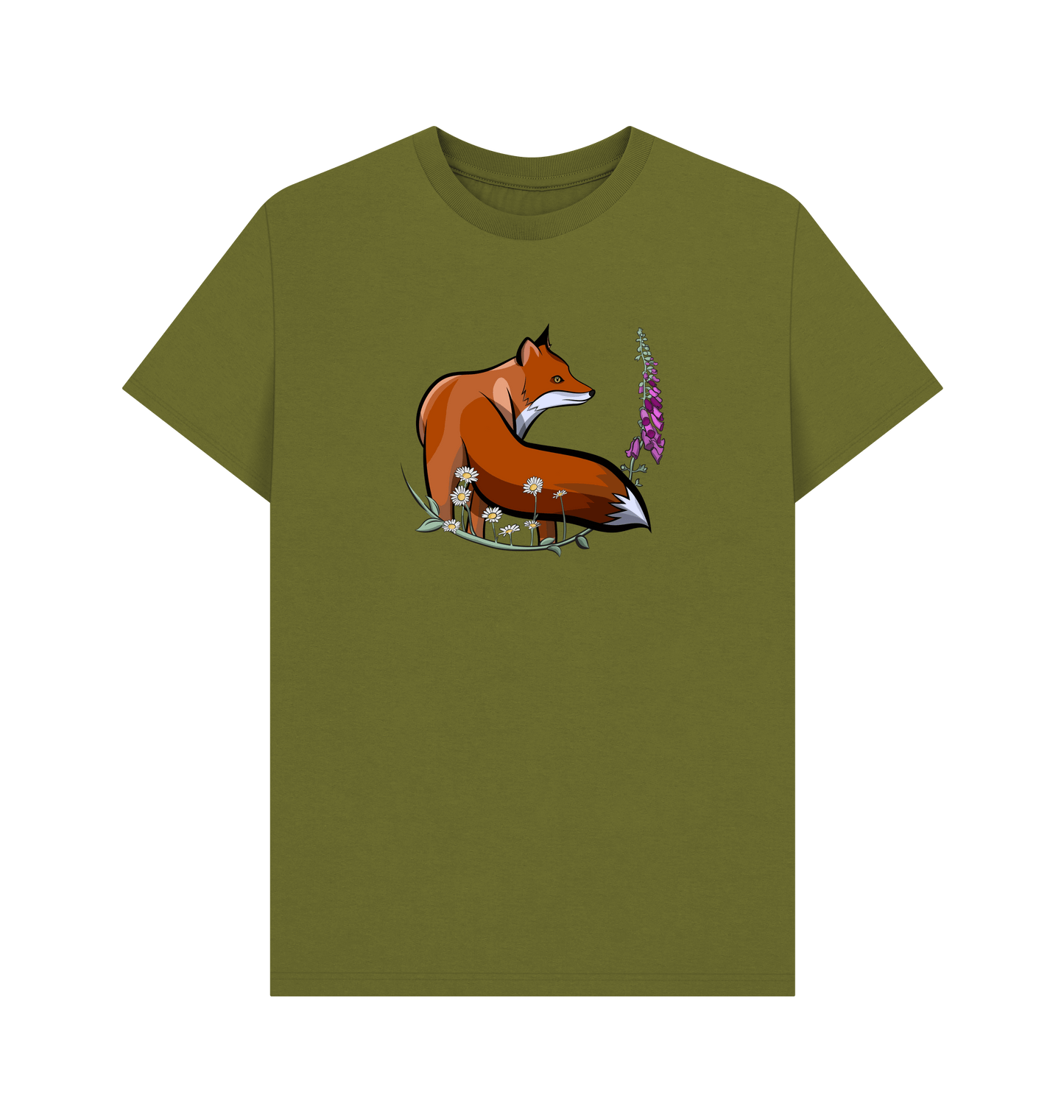 Moss Green Printed T-shirt Front