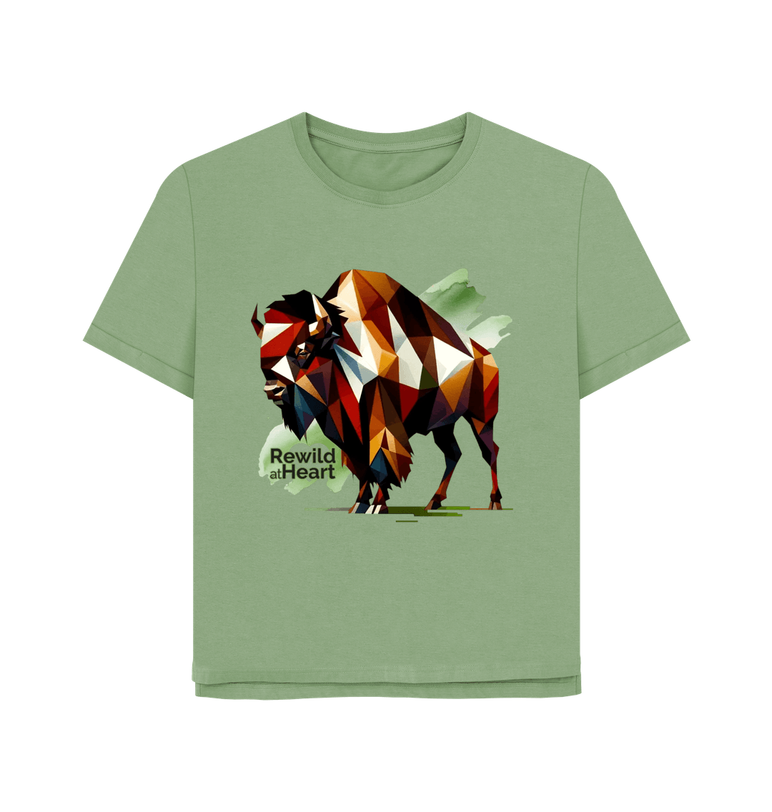 Sage European Bison | Relaxed-Fit Women's T-Shirt